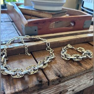 Brighton Interlocking Chain Necklace And Bracelet